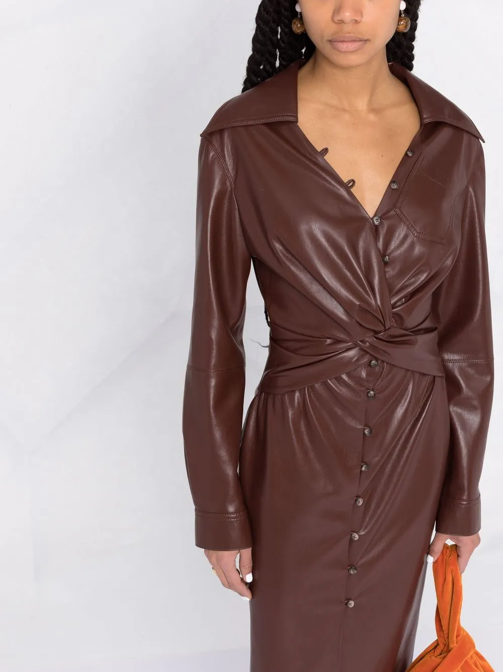 Draped Midi Wrap Dress