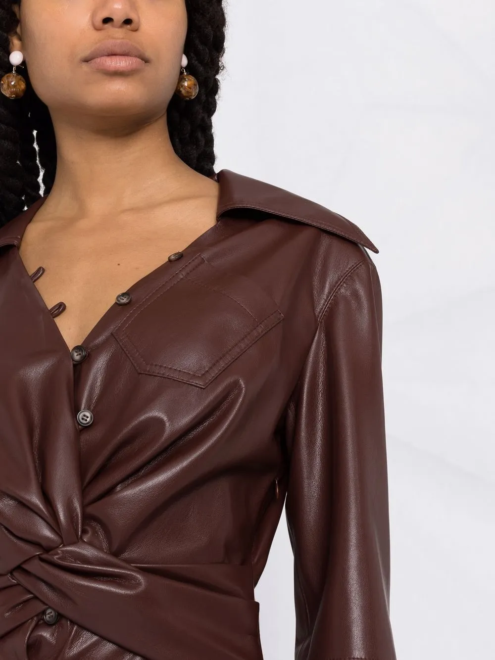 Draped Midi Wrap Dress