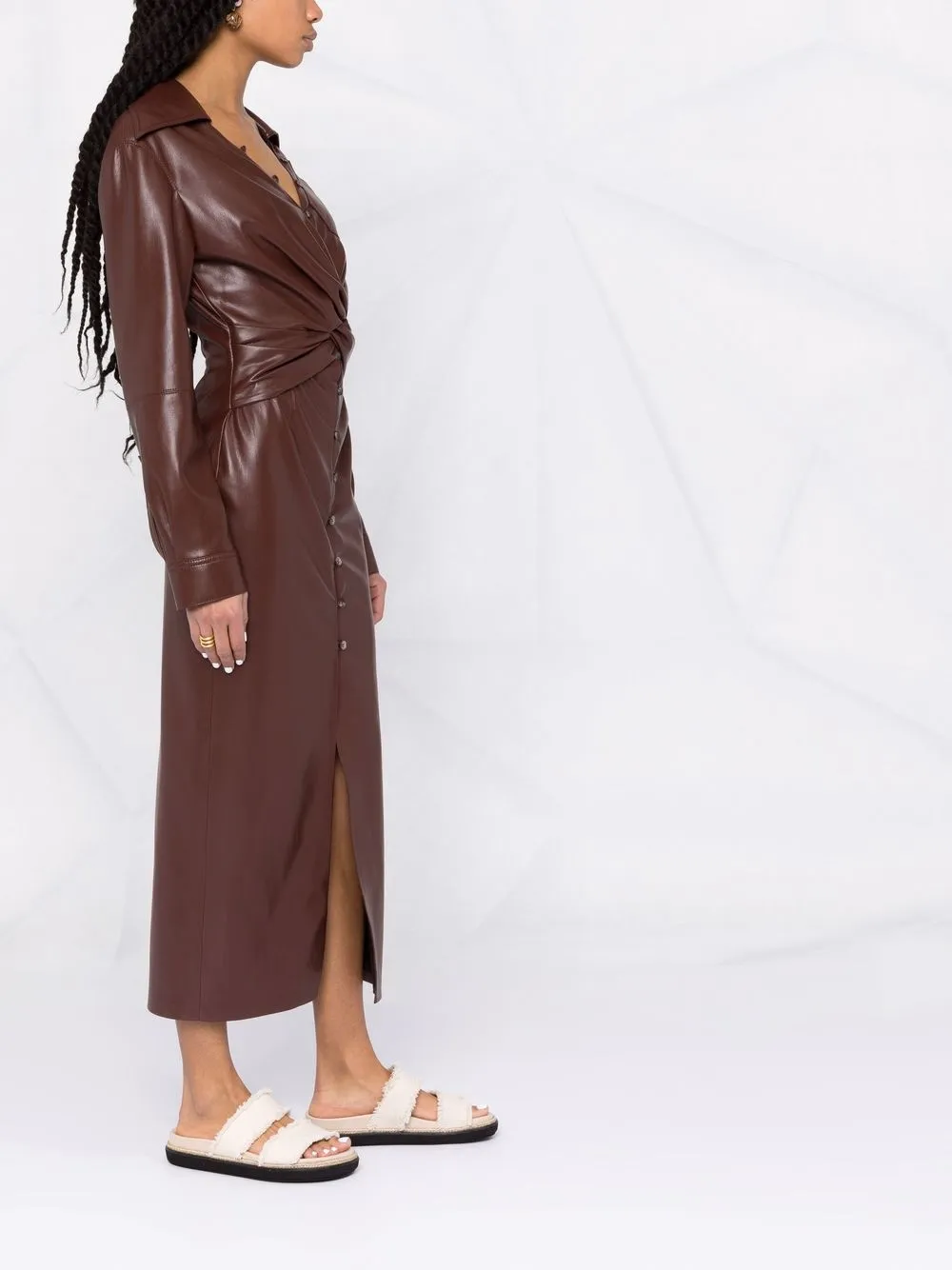 Draped Midi Wrap Dress