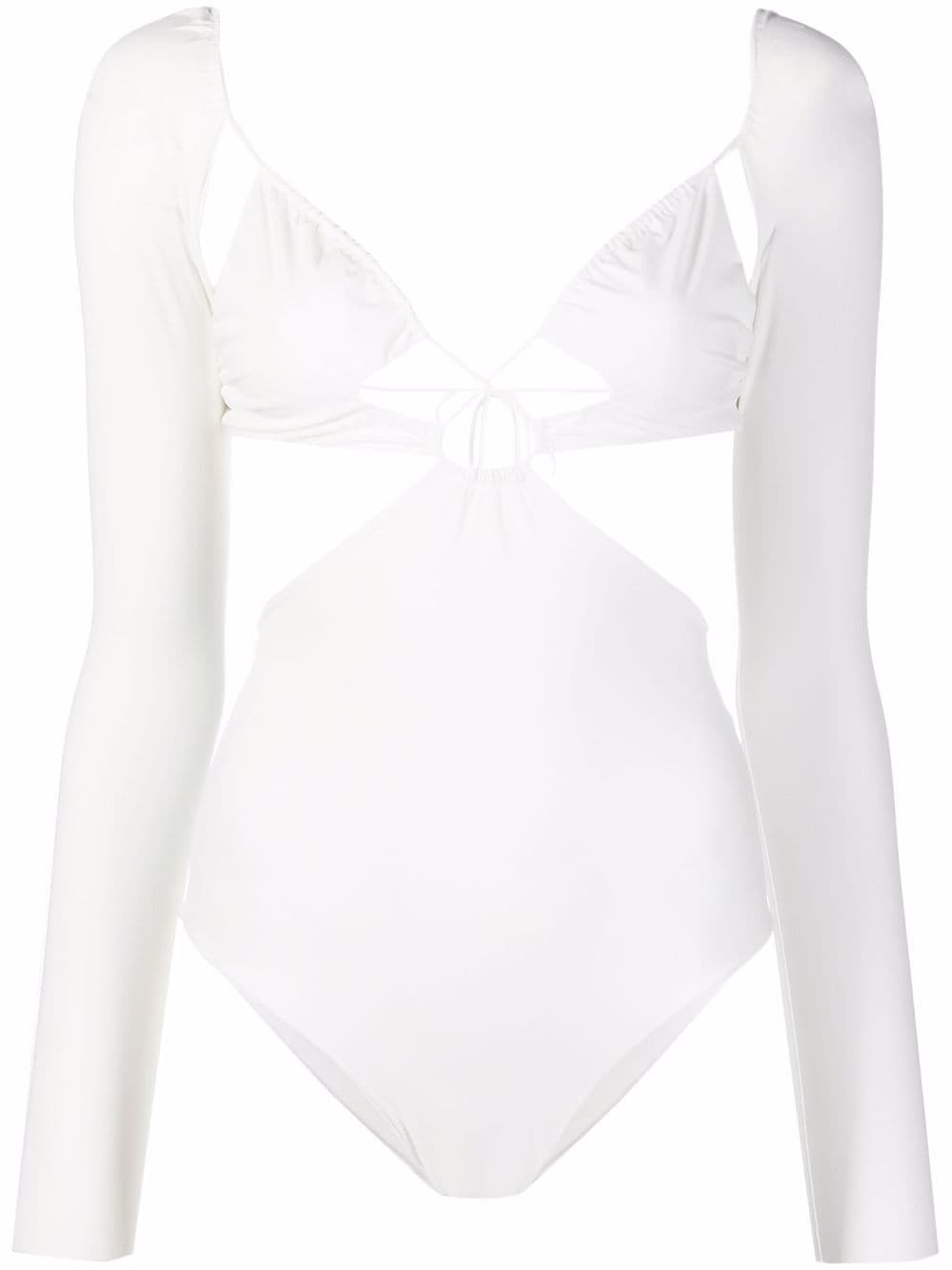 

Amazuìn long-sleeve cut-out swimsuit - White