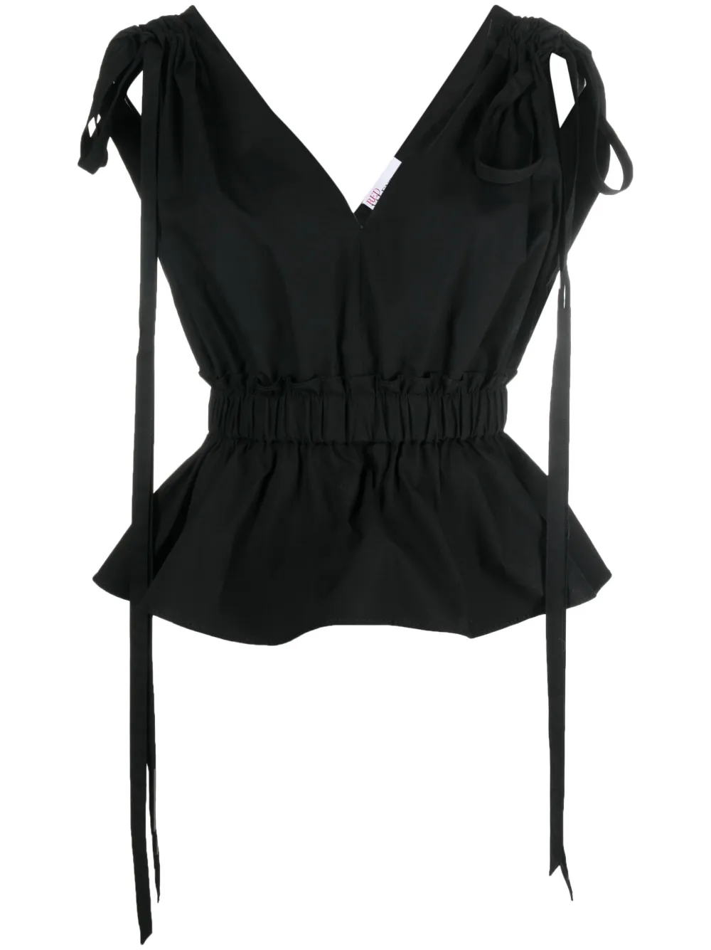 

RED Valentino blusa con cuello en V - Negro