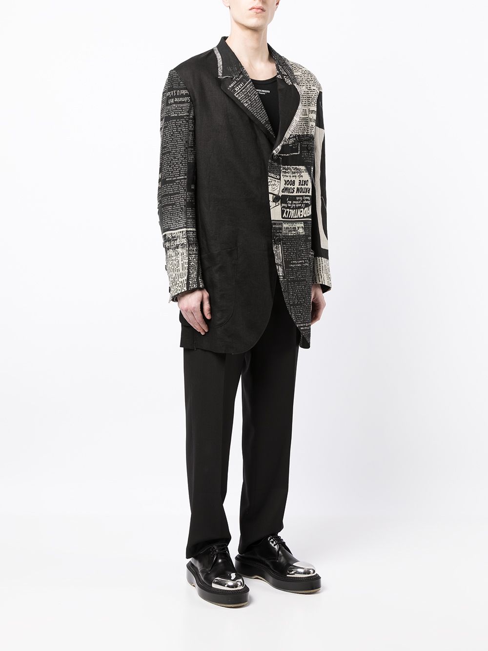Yohji Yamamoto Patchwork Oversized Blazer Jacket - Farfetch