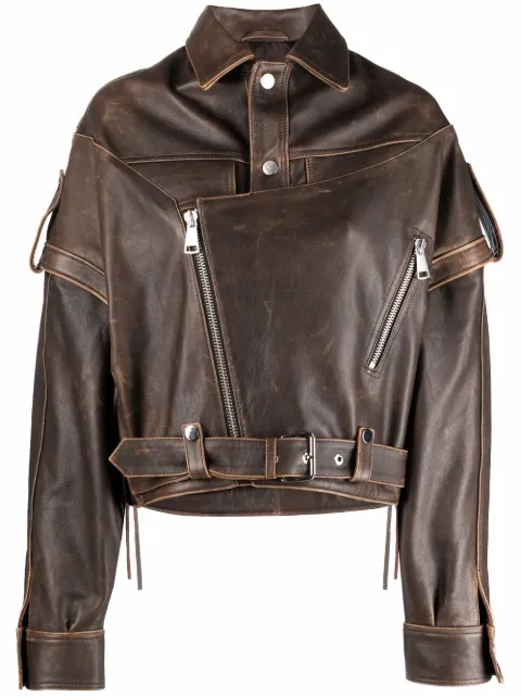 Manokhi zipped biker jacket 