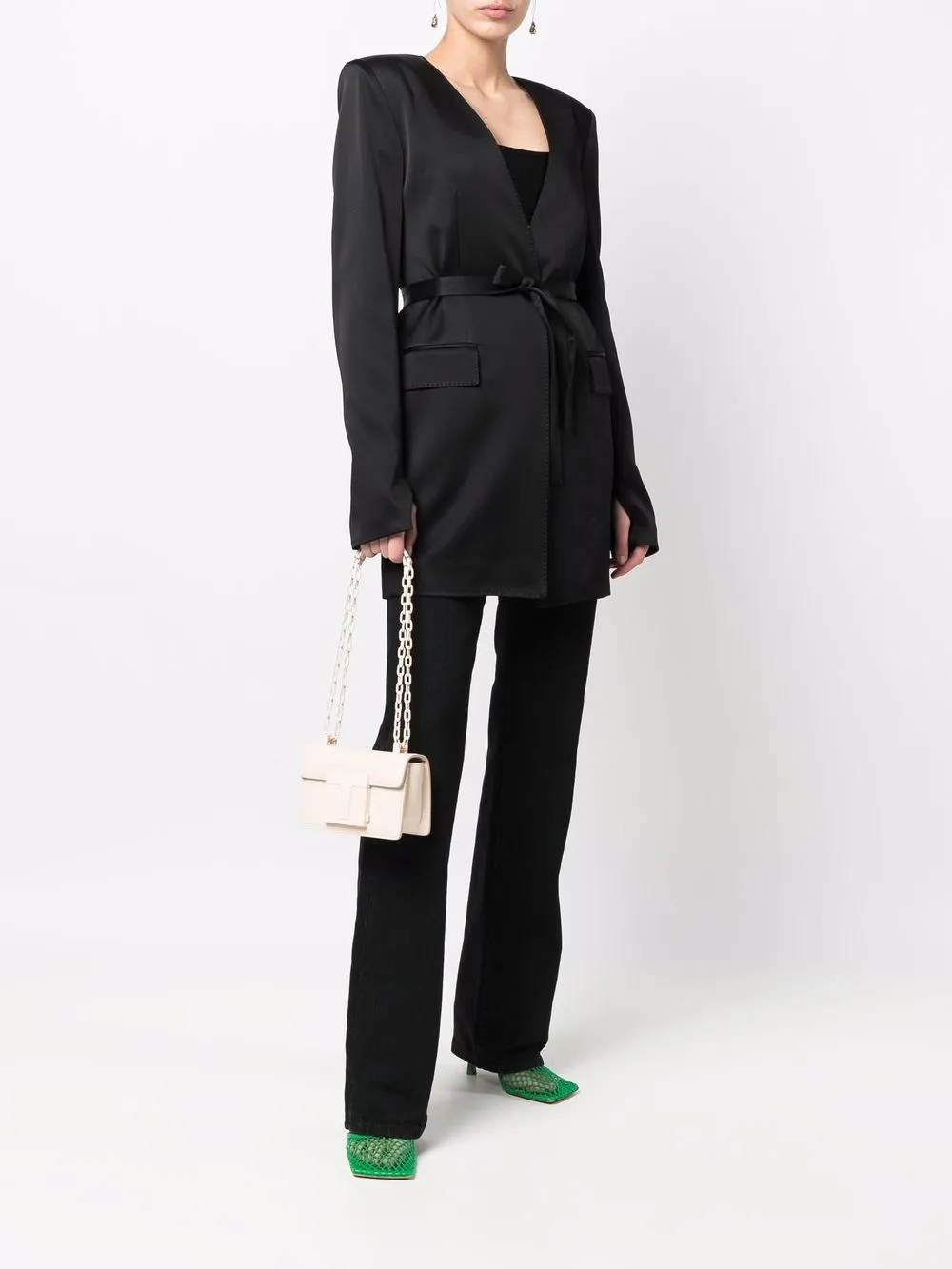 TOM FORD Schoudertas met logoplakkaat - Beige