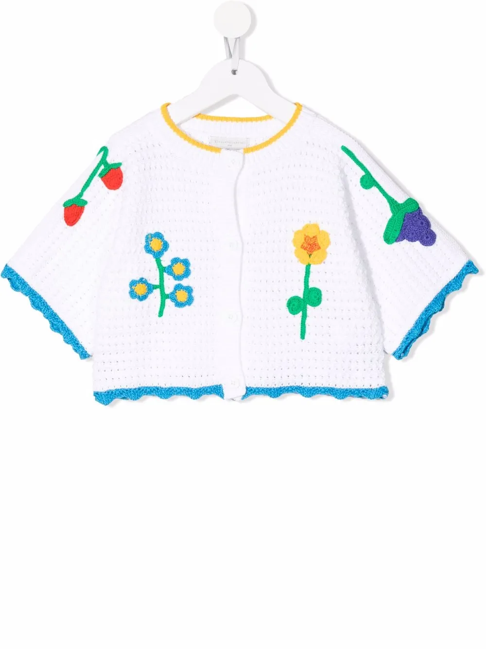 

Stella McCartney Kids cárdigan con aplique floral - Blanco