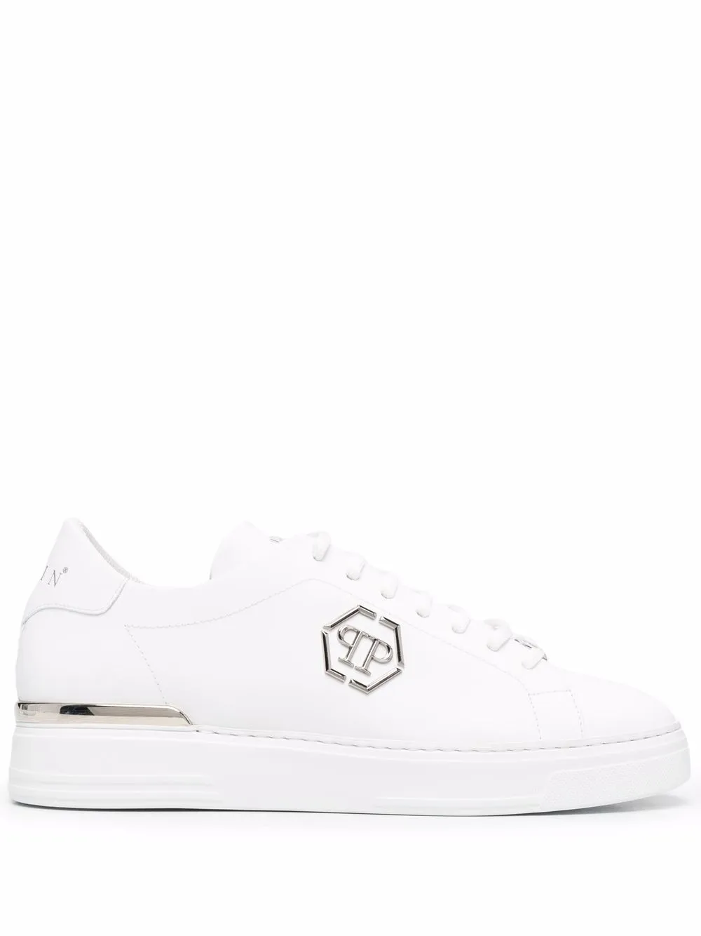 

Philipp Plein tenis con parche del logo - Blanco