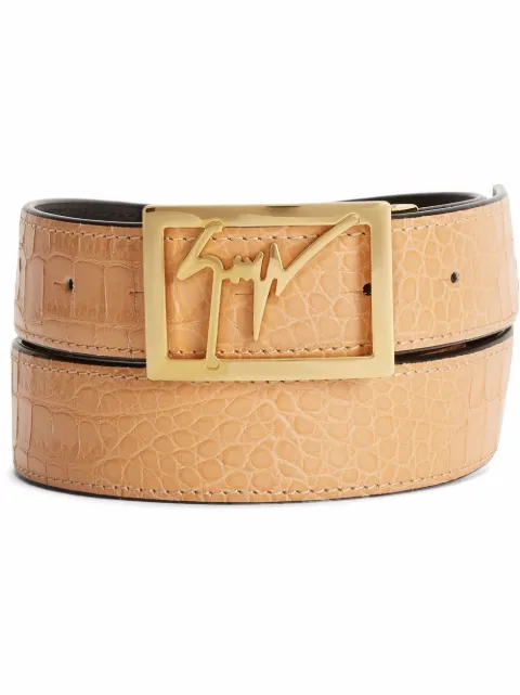 Giuseppe Zanotti crocodile-effect logo-buckle belt