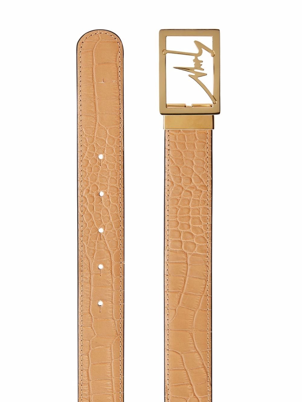 Image 2 of Giuseppe Zanotti crocodile-effect logo-buckle belt