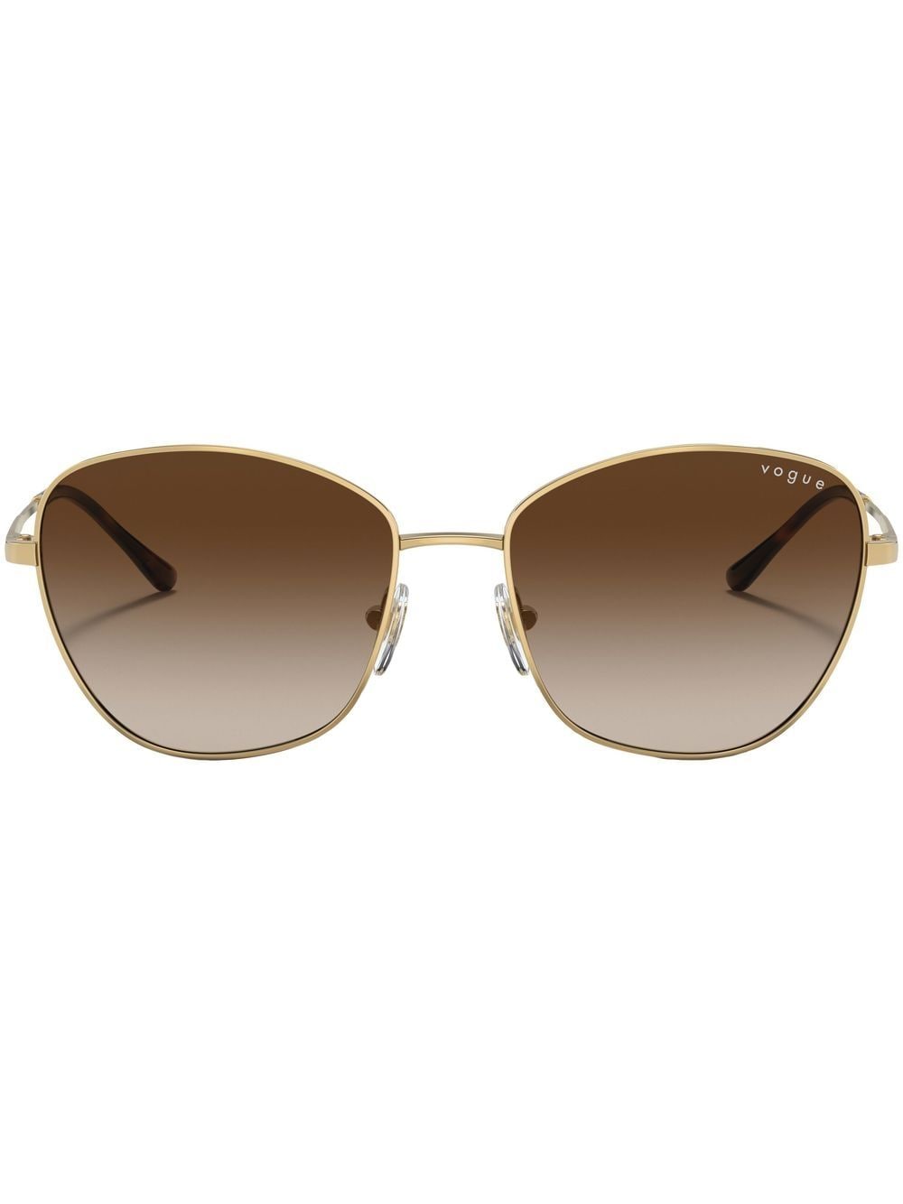 Shop Vogue Eyewear Logo-engraved Sunglasses In Gold