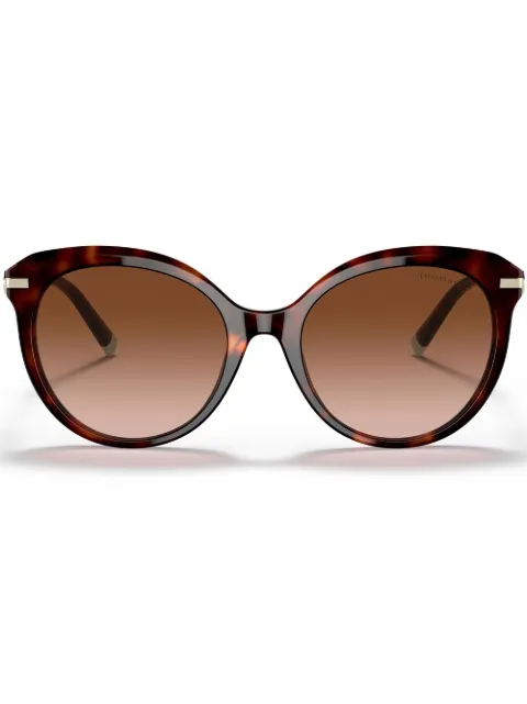 Tiffany & Co Eyewear Óculos de sol redondo efeito tartaruga