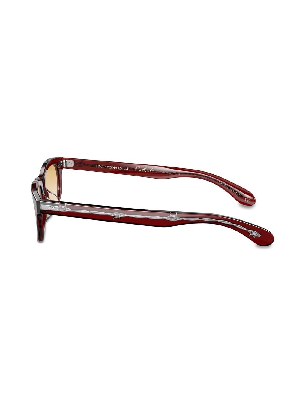 Shop Oliver Peoples Fai Rectangle-frame Sunglasses In Red