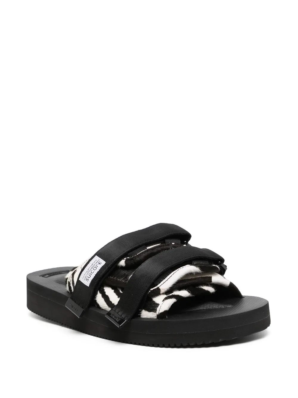Suicoke Slippers met dierenprint - Zwart