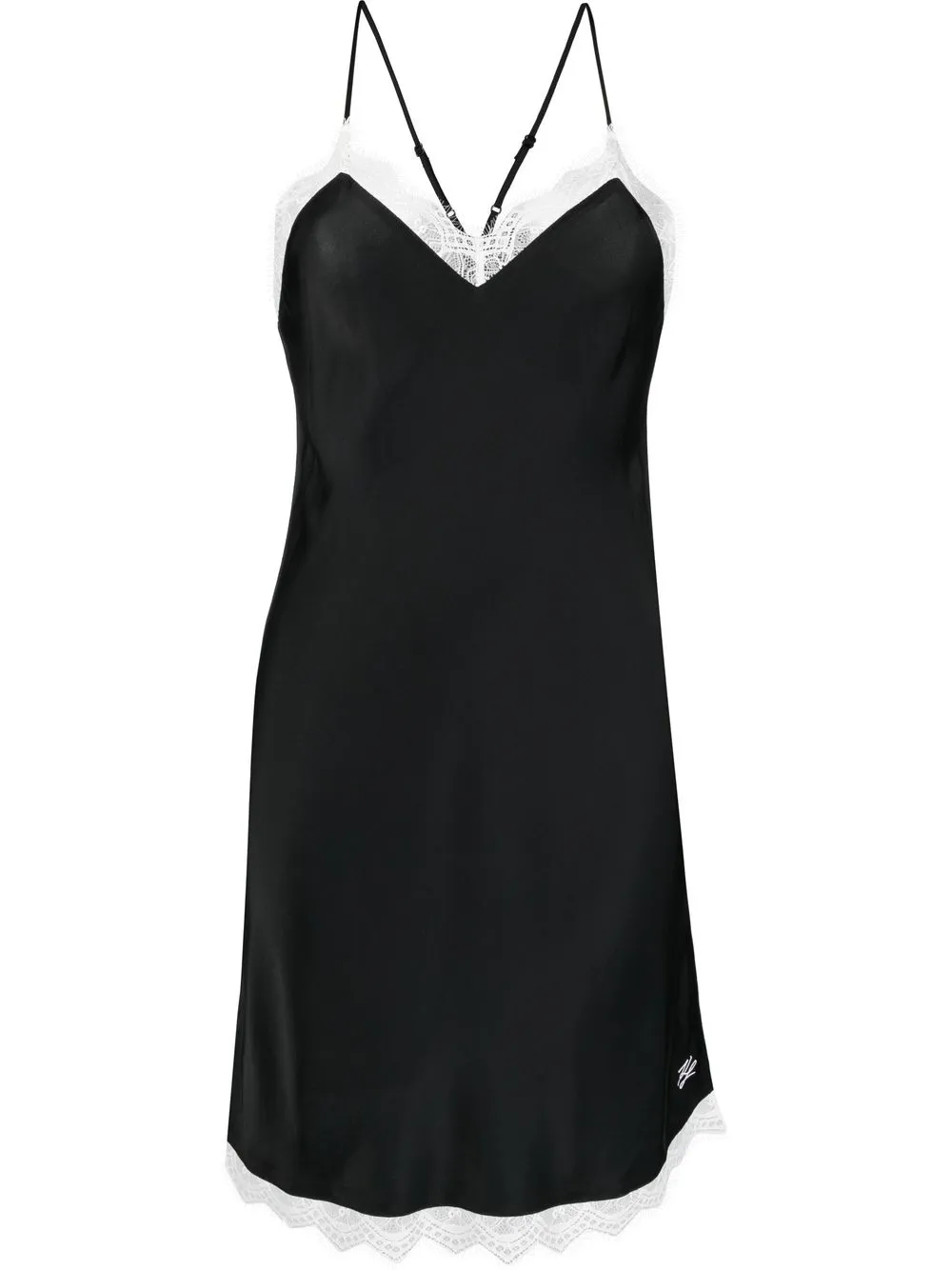 

Karl Lagerfeld lace-trim detail night dress - Black