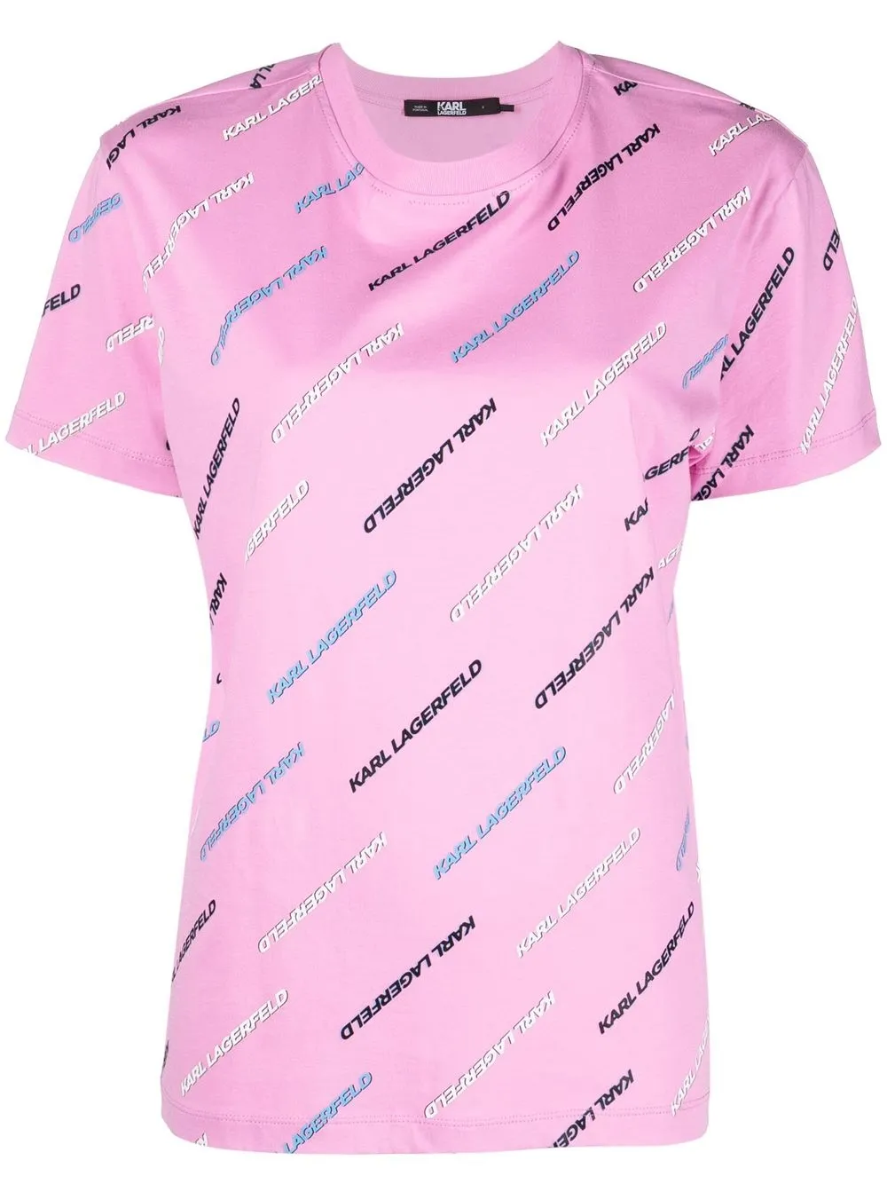 

Karl Lagerfeld playera manga corta con logo estampado - Rosado