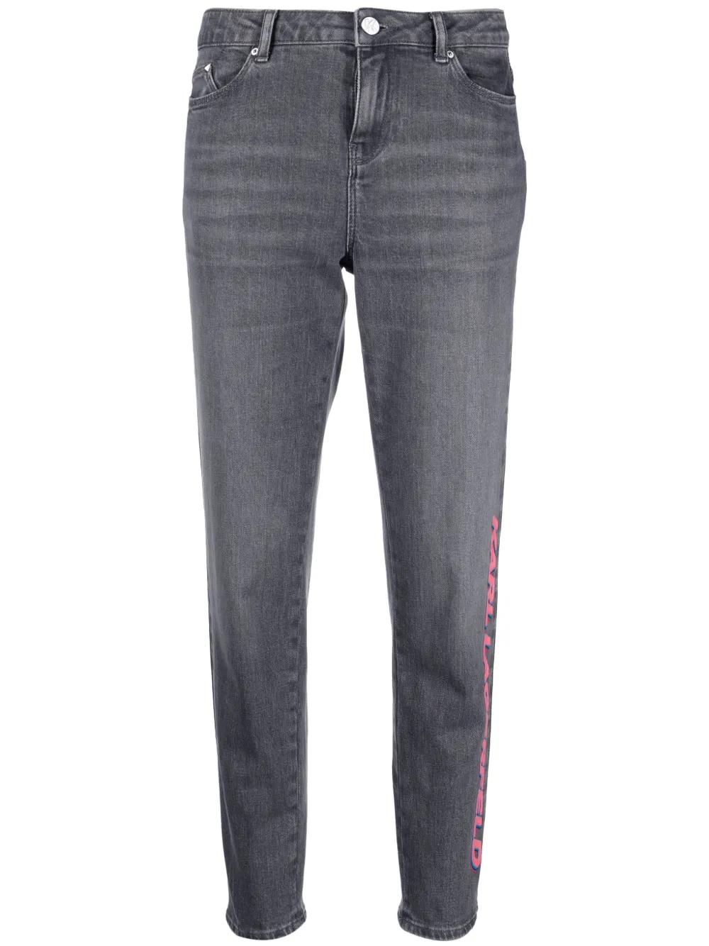 

Karl Lagerfeld logo-print denim jeans - Grey