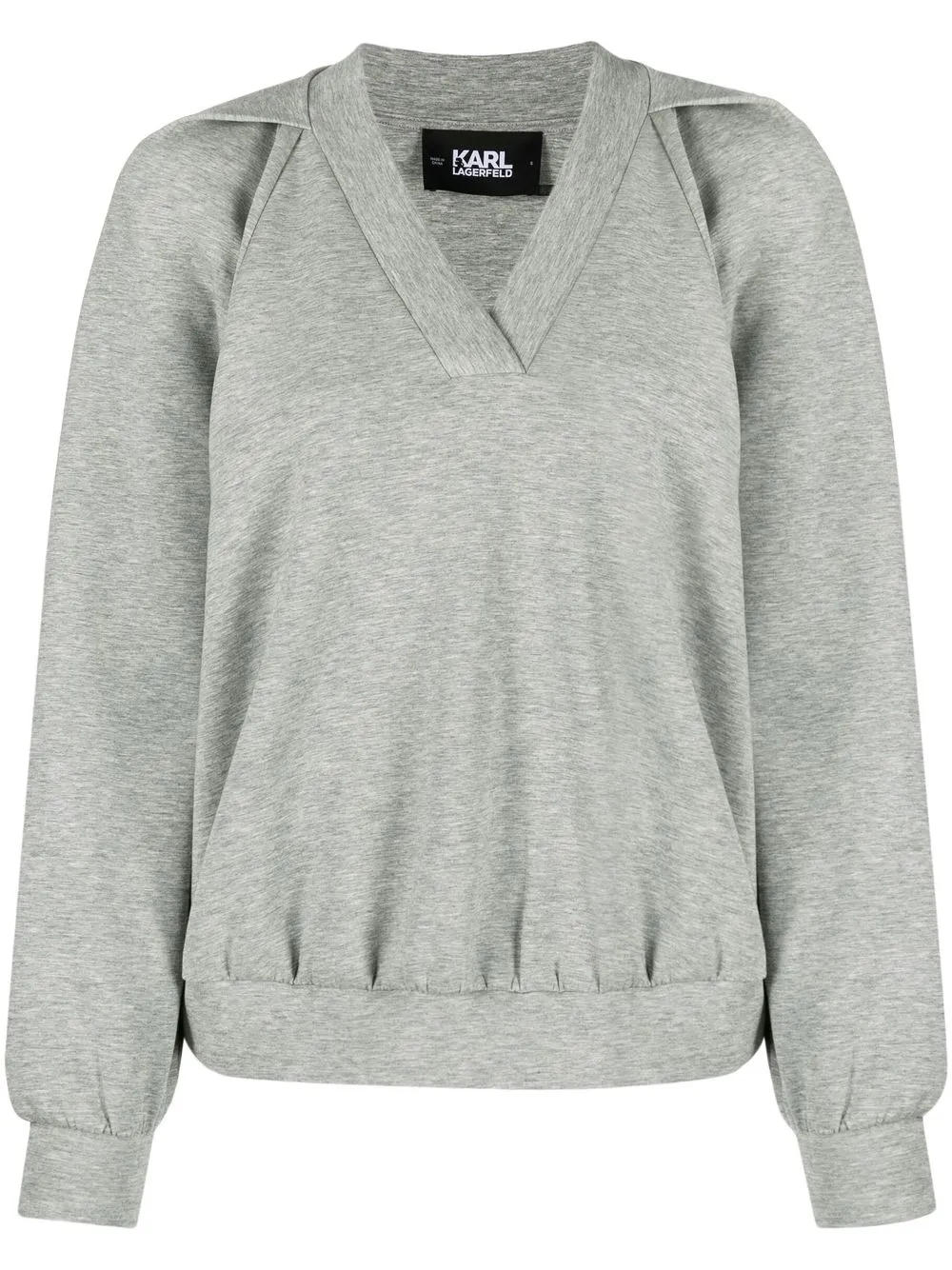 

Karl Lagerfeld top con cuello en V - Gris