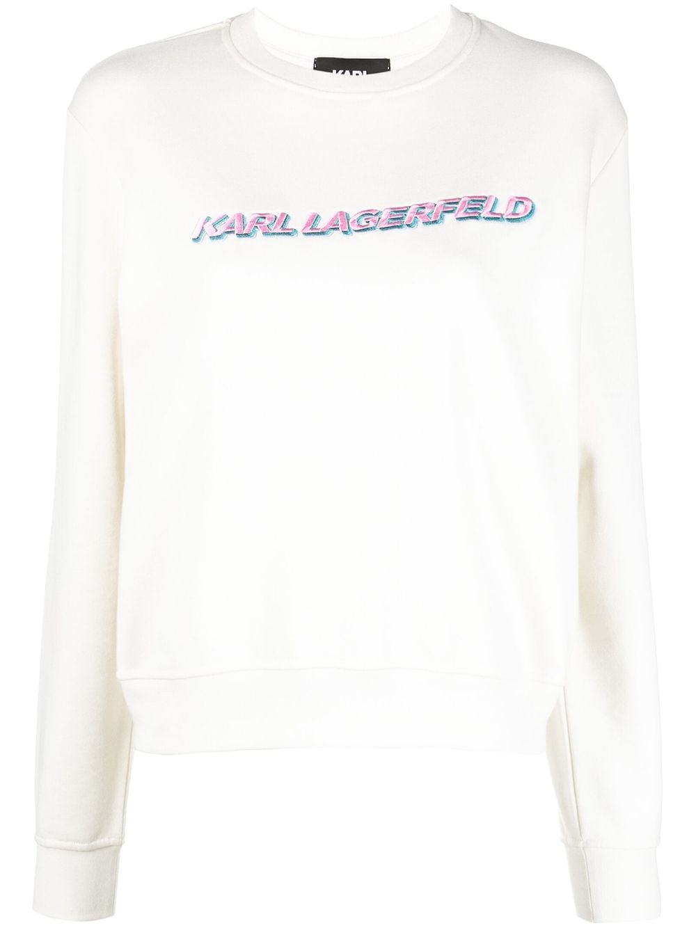 Karl Lagerfeld Future Logo Organic Cotton Sweatshirt In White