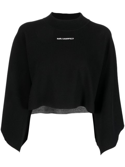 Karl Lagerfeld intarsia knit-logo scarf jumper