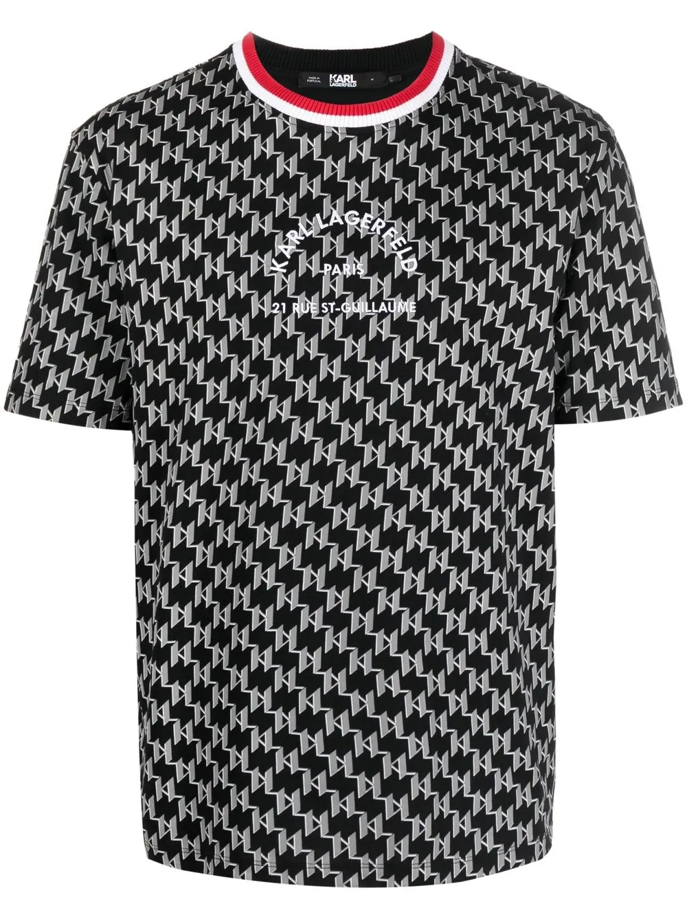 

Karl Lagerfeld playera con monograma estampado - Negro