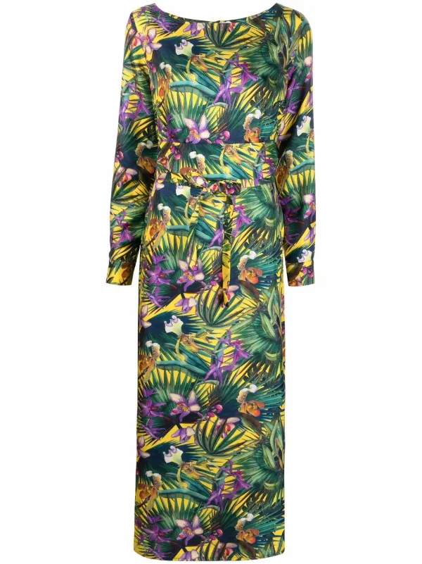 Shop 813 foliage-print maxi dress with 
