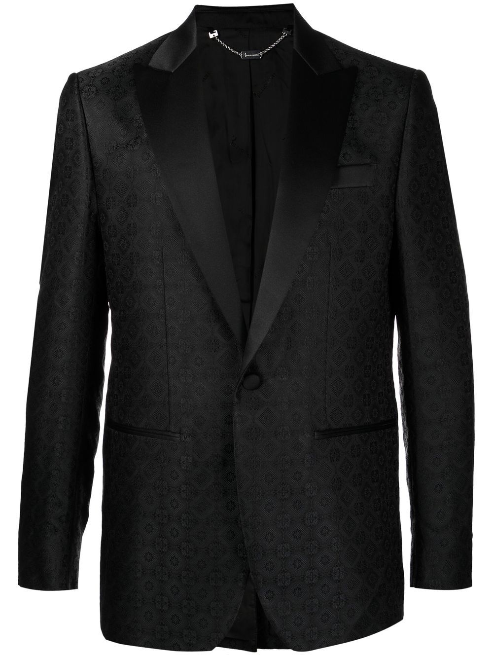 Billionaire single-breasted jacquard blazer - Black