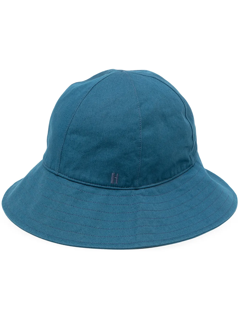Pre-owned Hermes 2010  Logo-embroidered Bucket Hat In Blue