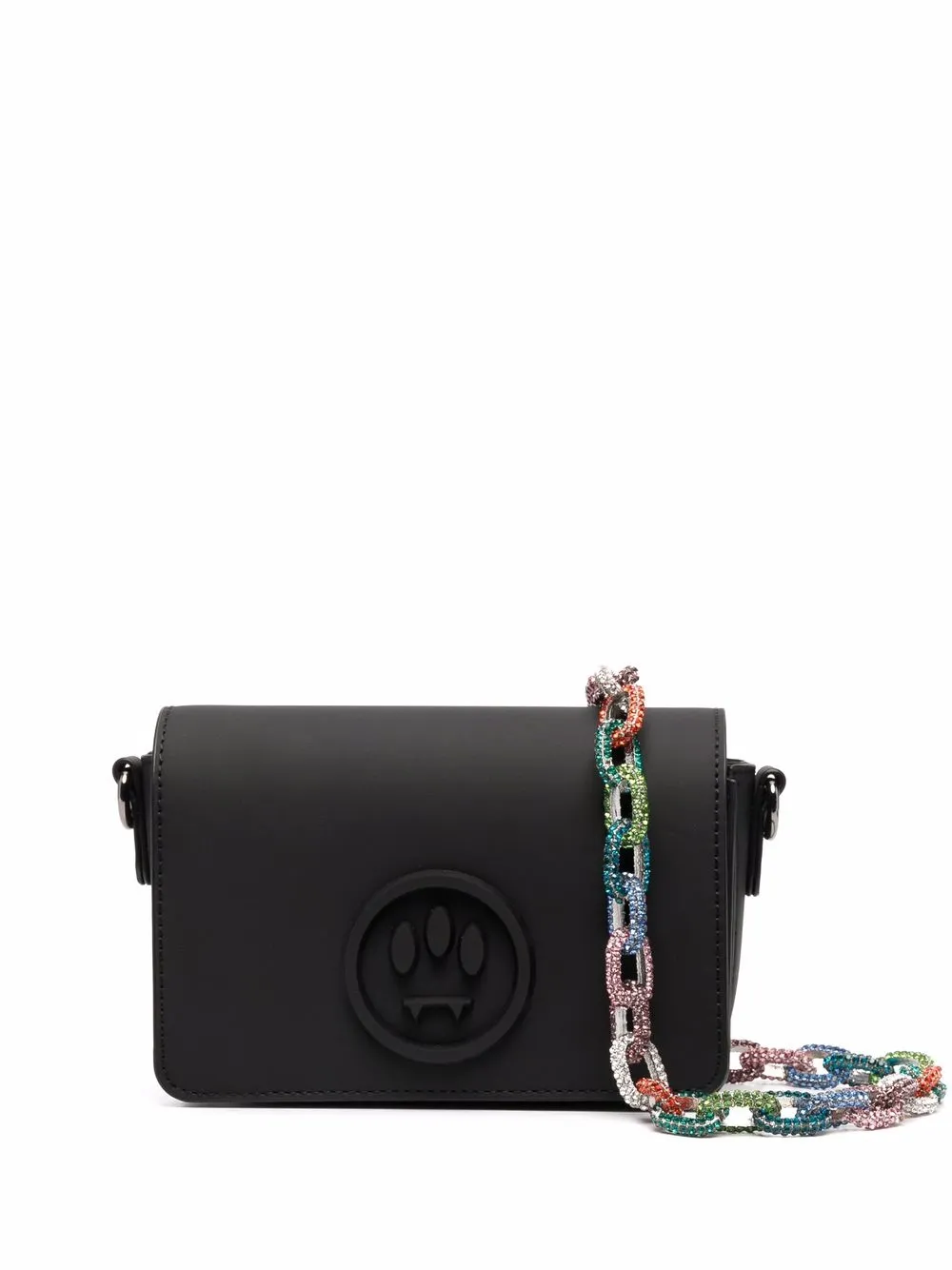 

BARROW smile logo-embossed flap crossbody bag - Black