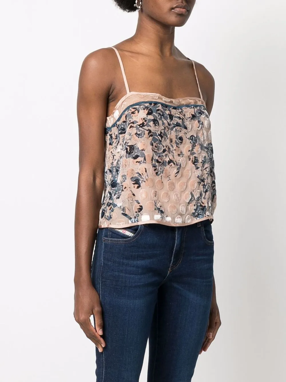  Diesel Patterned Sleeveless Top - Neutrals 