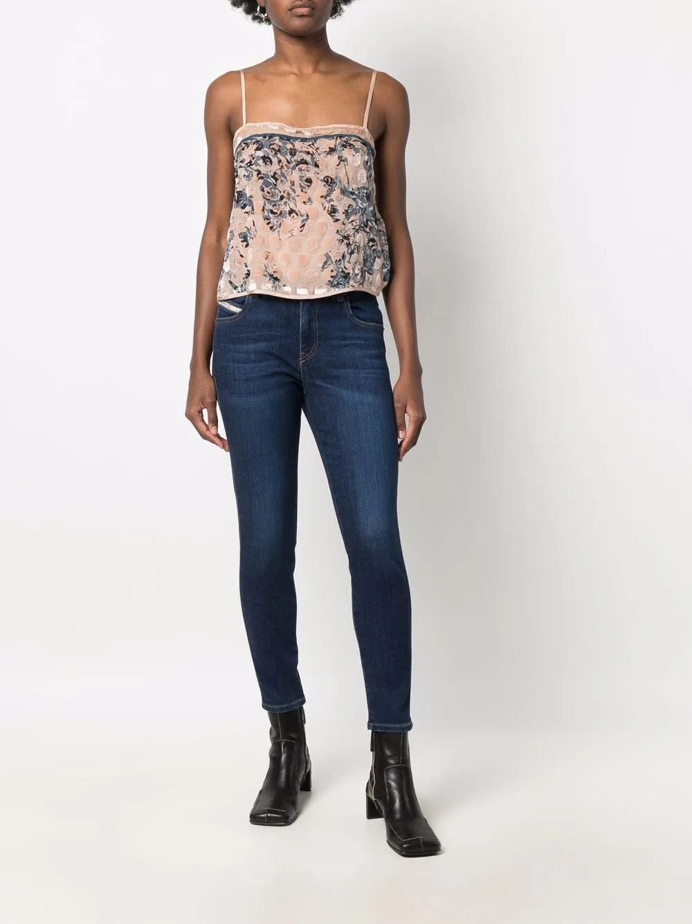  Diesel Patterned Sleeveless Top - Neutrals 