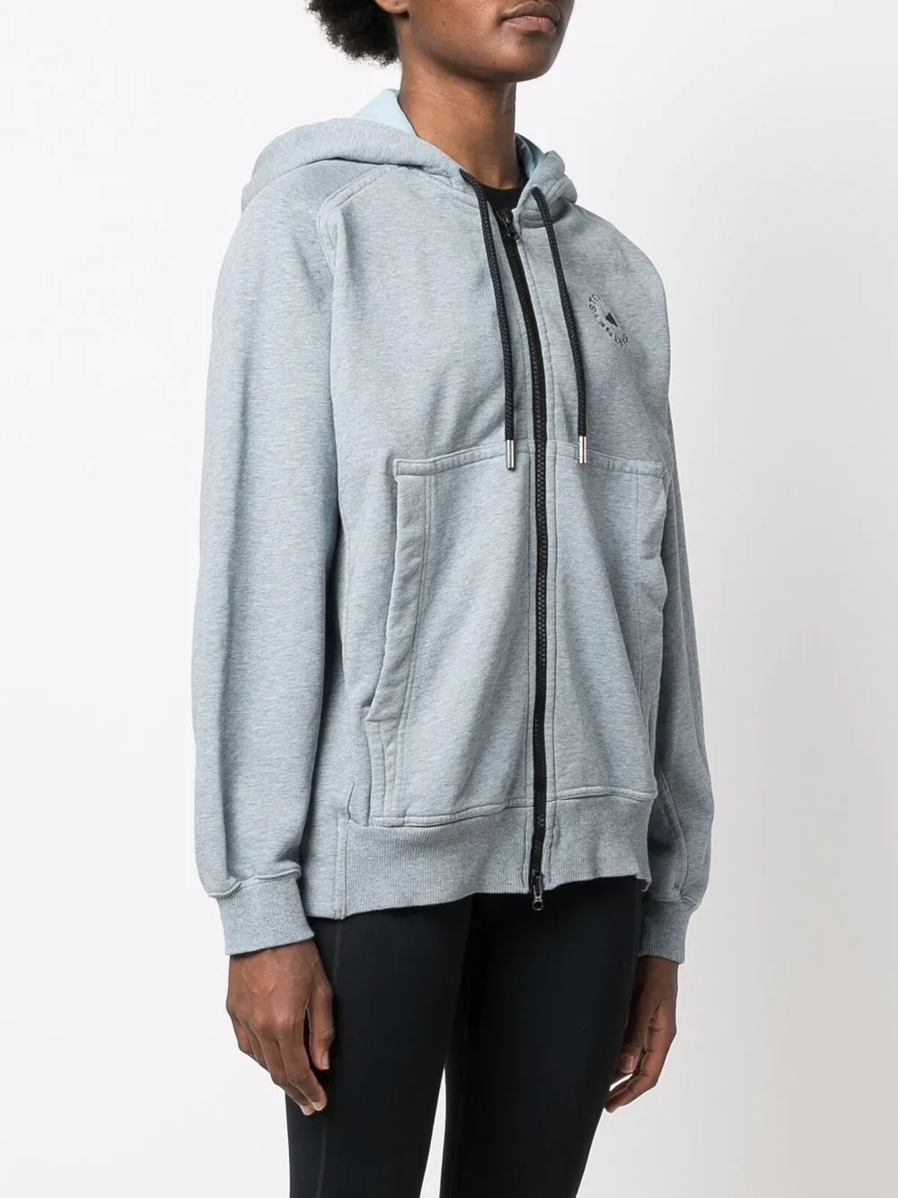 фото Adidas by stella mccartney logo-embroidered zip-up hoodie