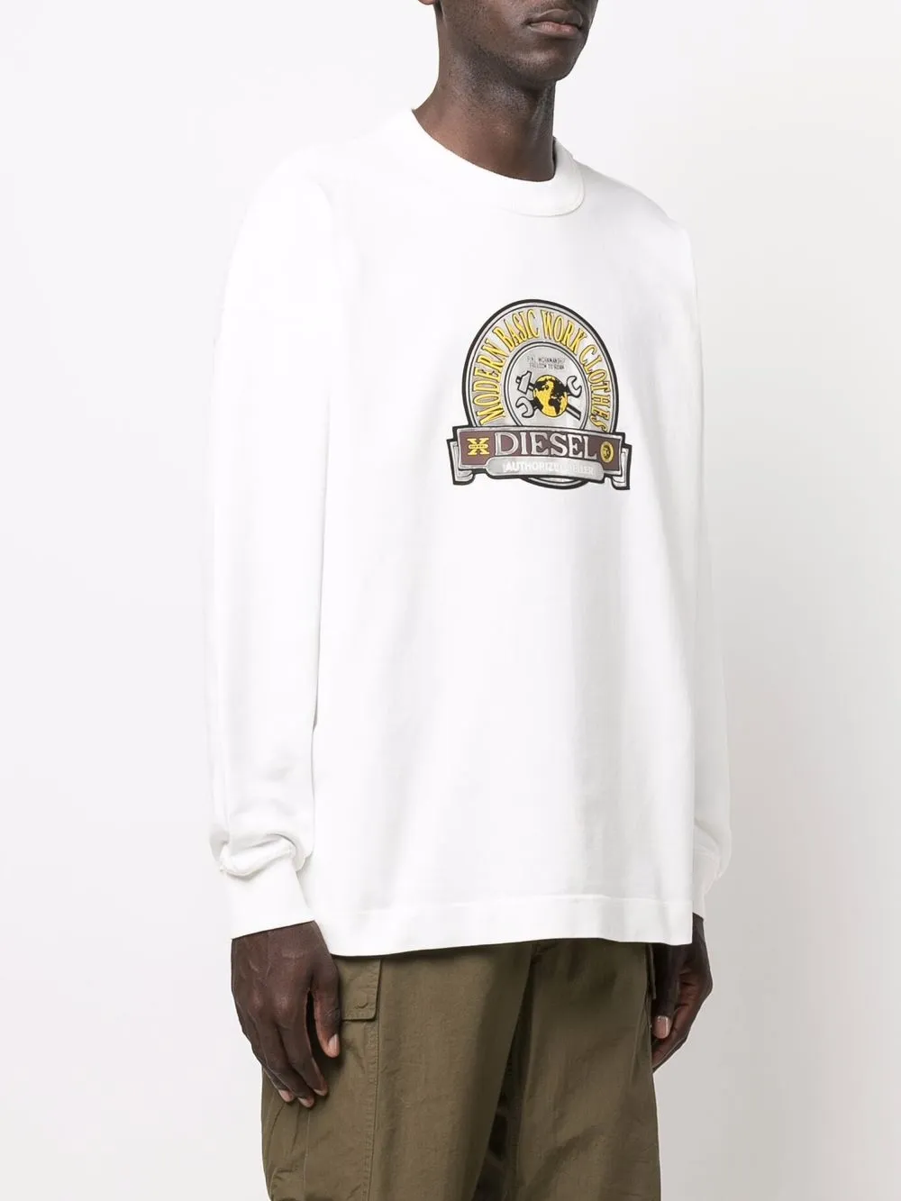  Diesel Sweatshirt Mit Grafischem Print   Weiß 