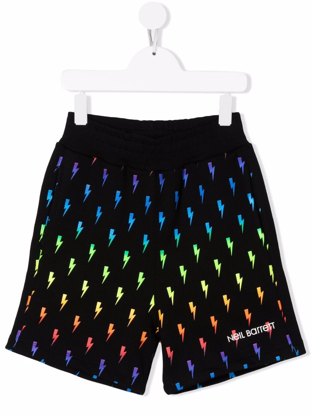 фото Neil barrett kids thunderbolt-print track shorts