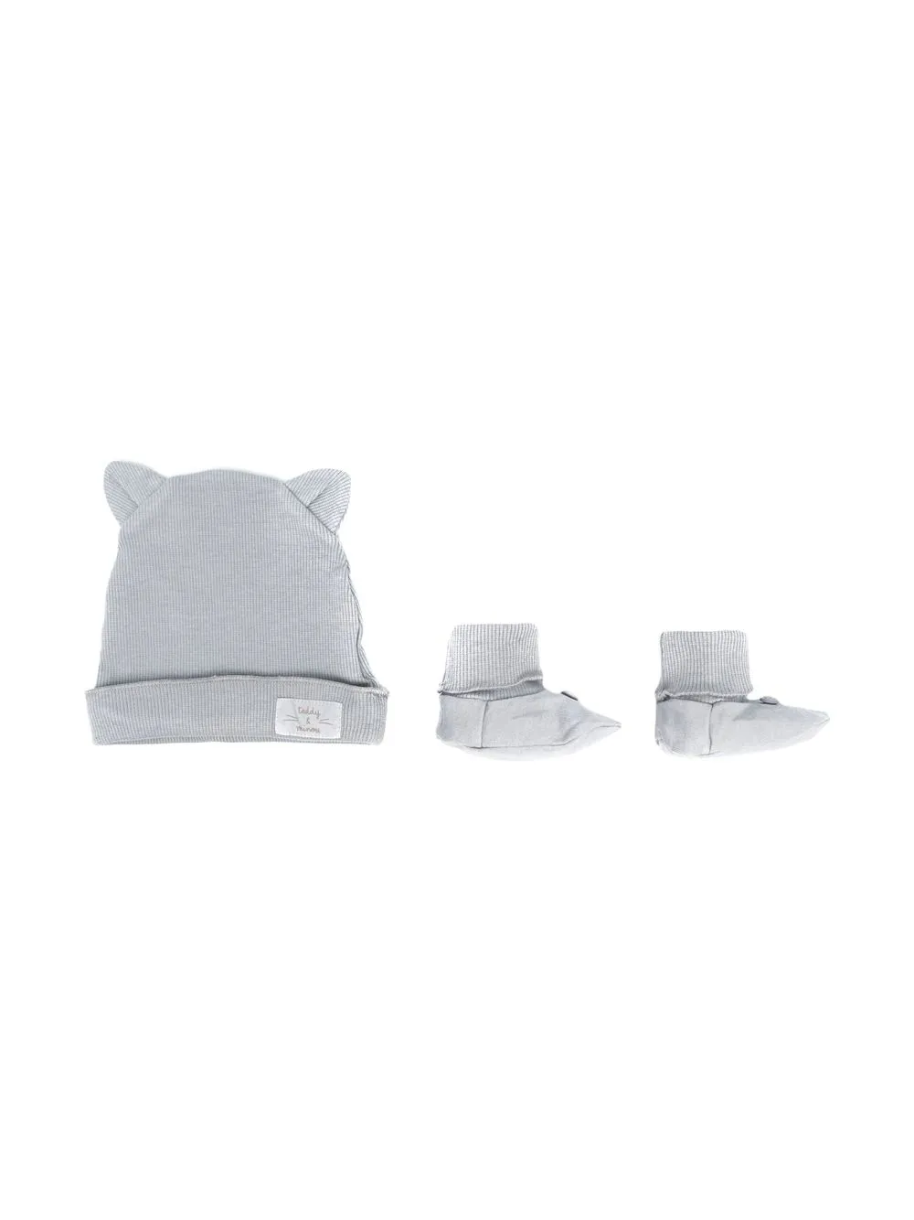 

TEDDY & MINOU cotton hat and shoe set - Grey