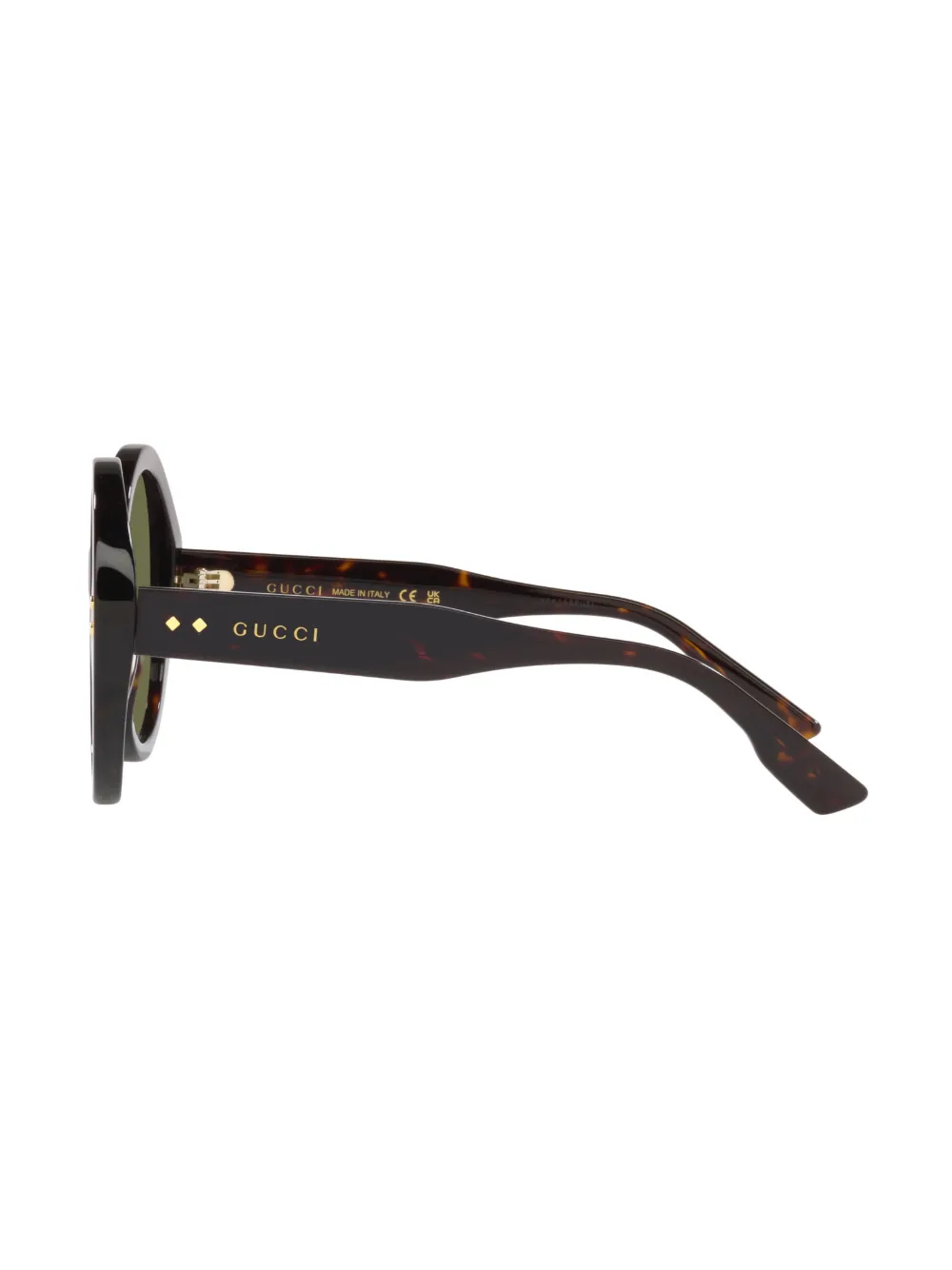 Gucci Nouvelle Tortoiseshell Round Sunglasses In 1800d1 Brown