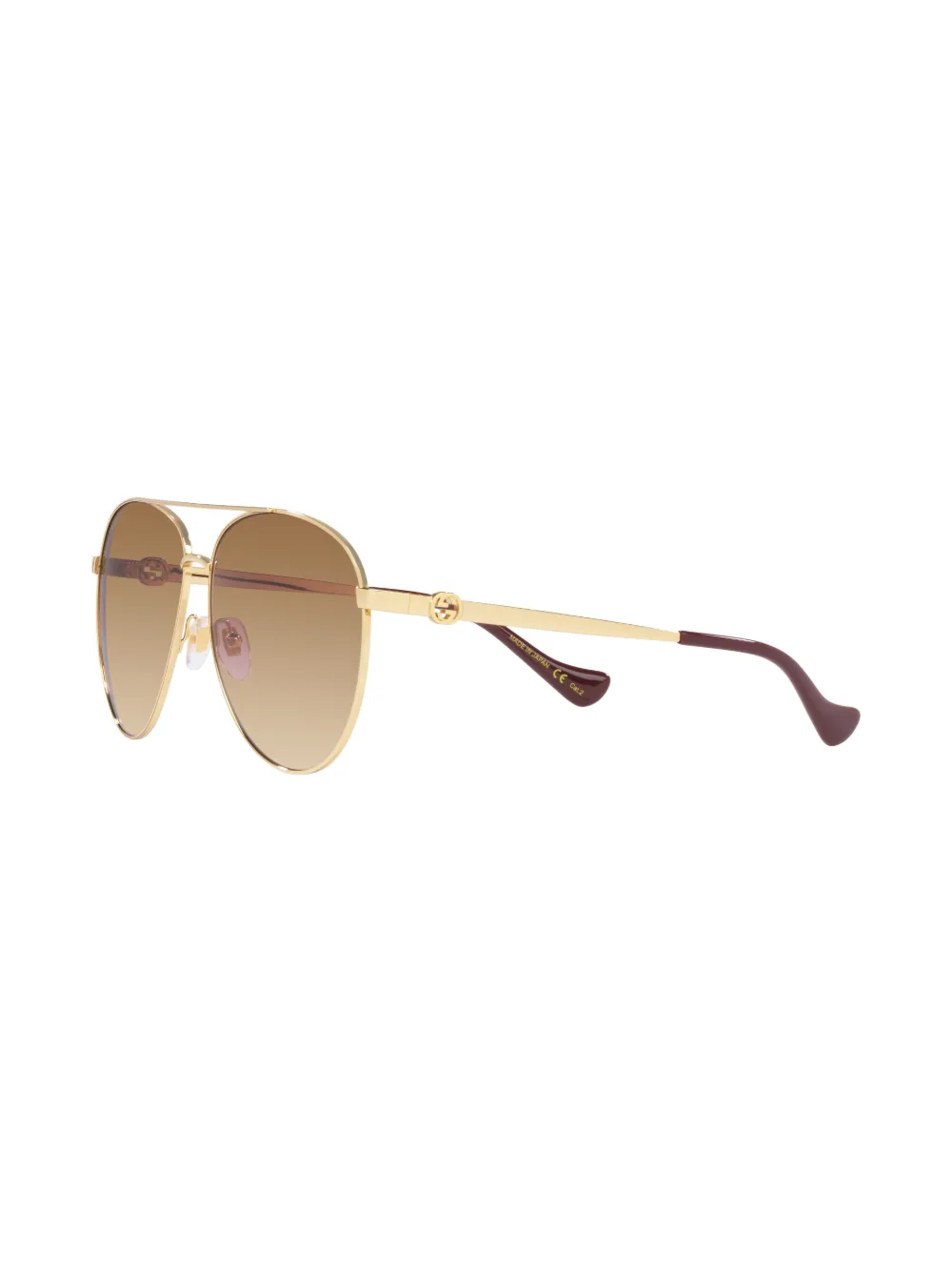 Gucci Brown Pilot Ladies Sunglasses Gg1088s 002 61 In 2300i1 Gold