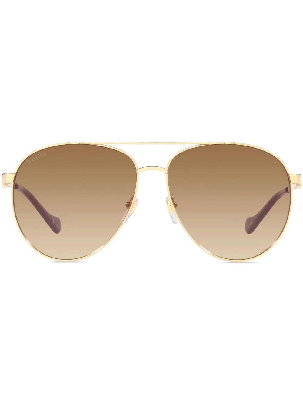 Gucci Brown Pilot Ladies Sunglasses Gg1088s 002 61 In 2300i1 Gold