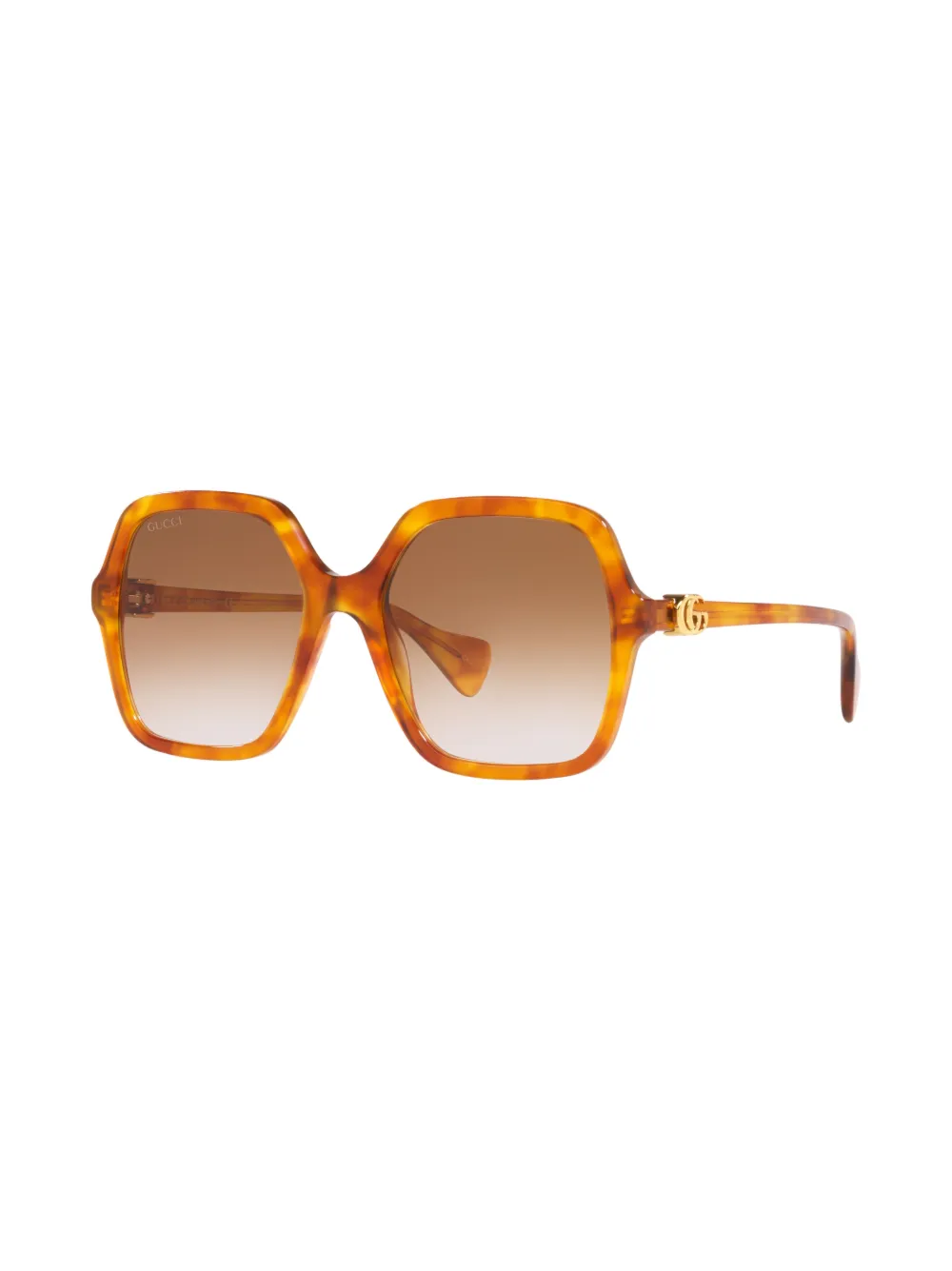 Gucci Mini Running Square Acetate Gg Sunglasses In 1810d1 Brown Black