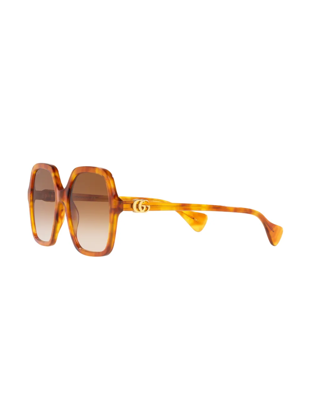 Gucci Mini Running Square Acetate Gg Sunglasses In 1810d1 Brown Black