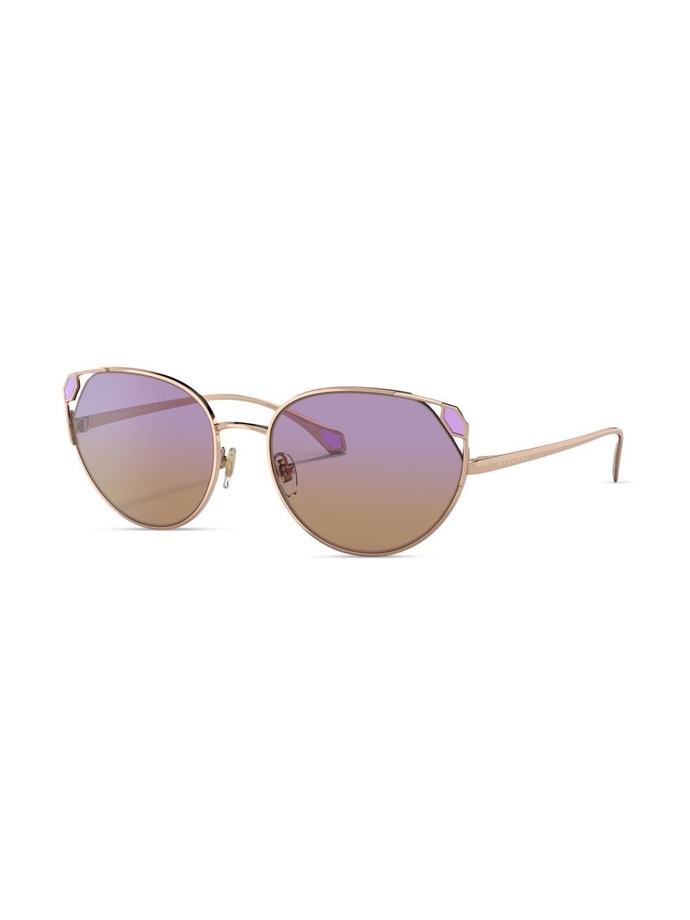 Shop Bvlgari Oval-frame Sunglasses In Rosa