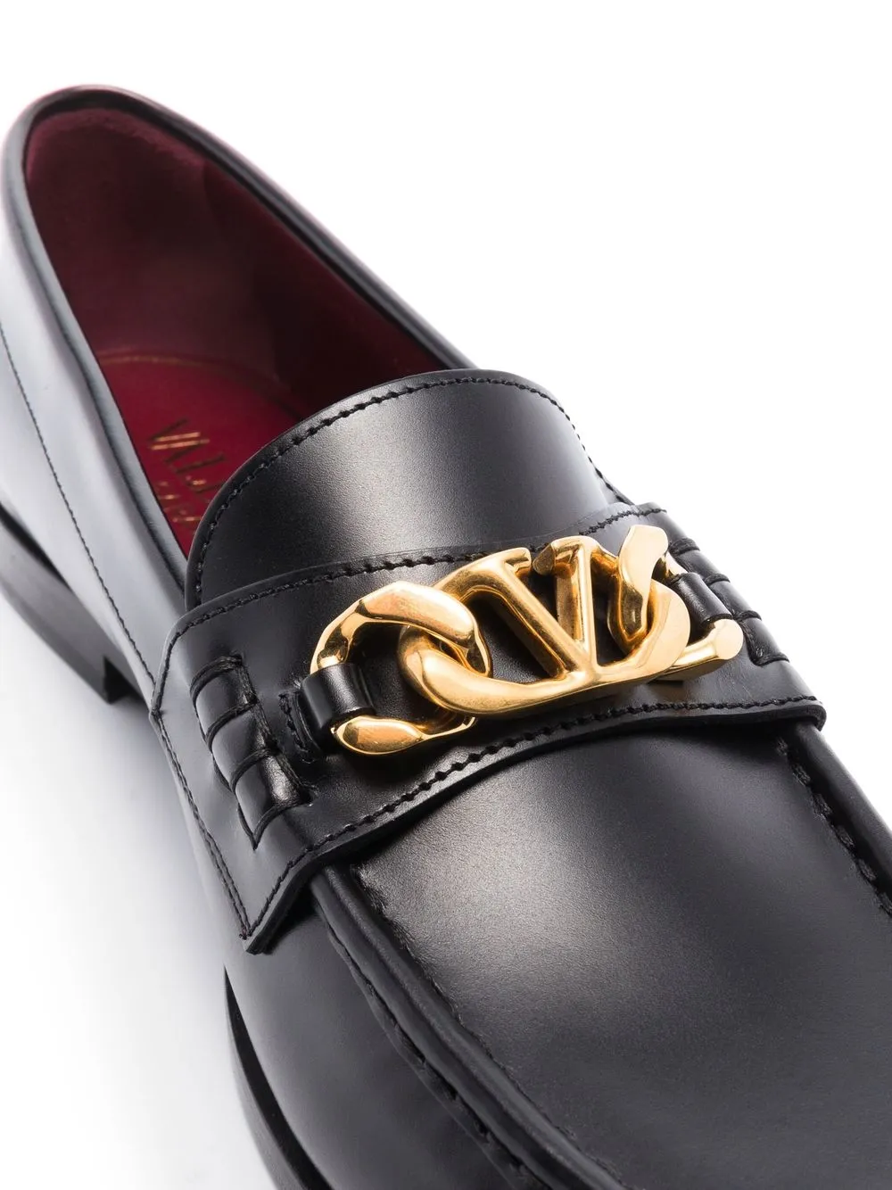 Image 2 of Valentino Garavani VLogo Chain leather loafers