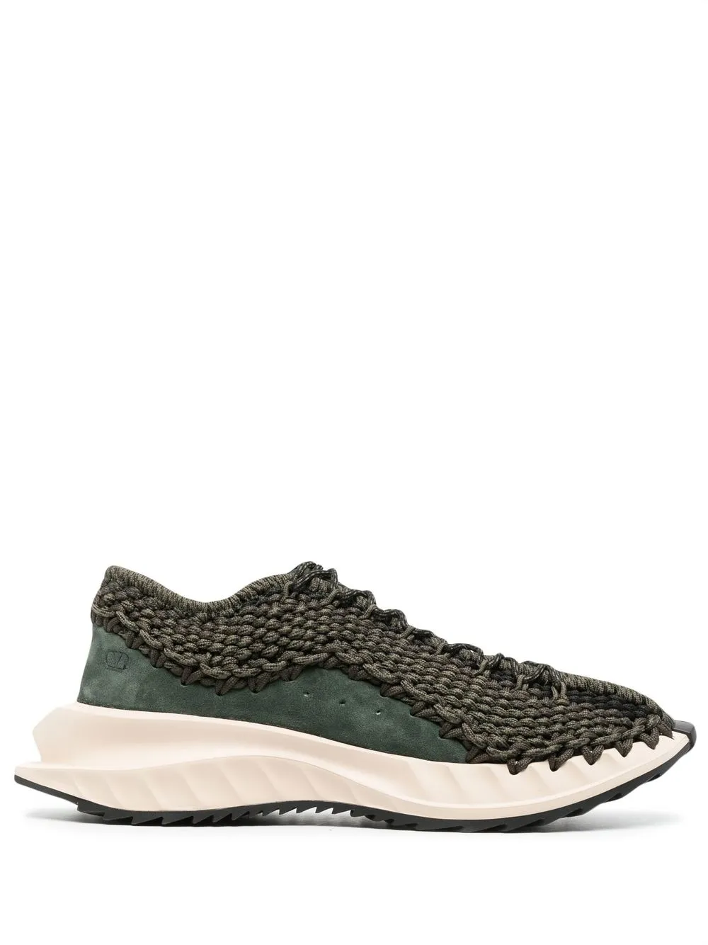 

Valentino Garavani tenis con agujetas y diseño de crochet - Verde