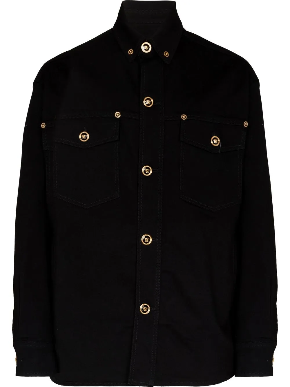 

Versace camisa de mezclilla Medusa con logo - Negro