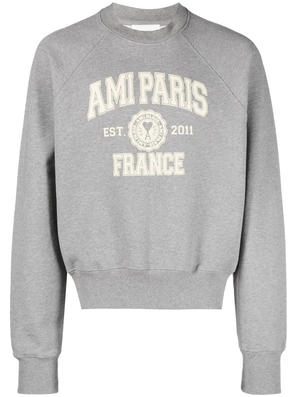 

AMI Paris sudadera con logo estampado - 055 HEATHER GREY