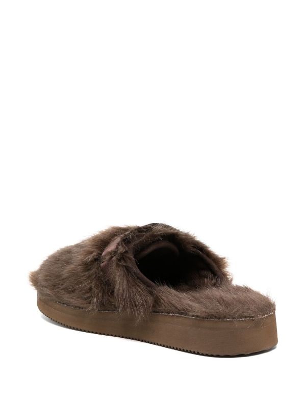 Suicoke Zavo faux fur Sliders Farfetch