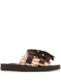 Suicoke HOTO printed calf-hair sandals - Brown