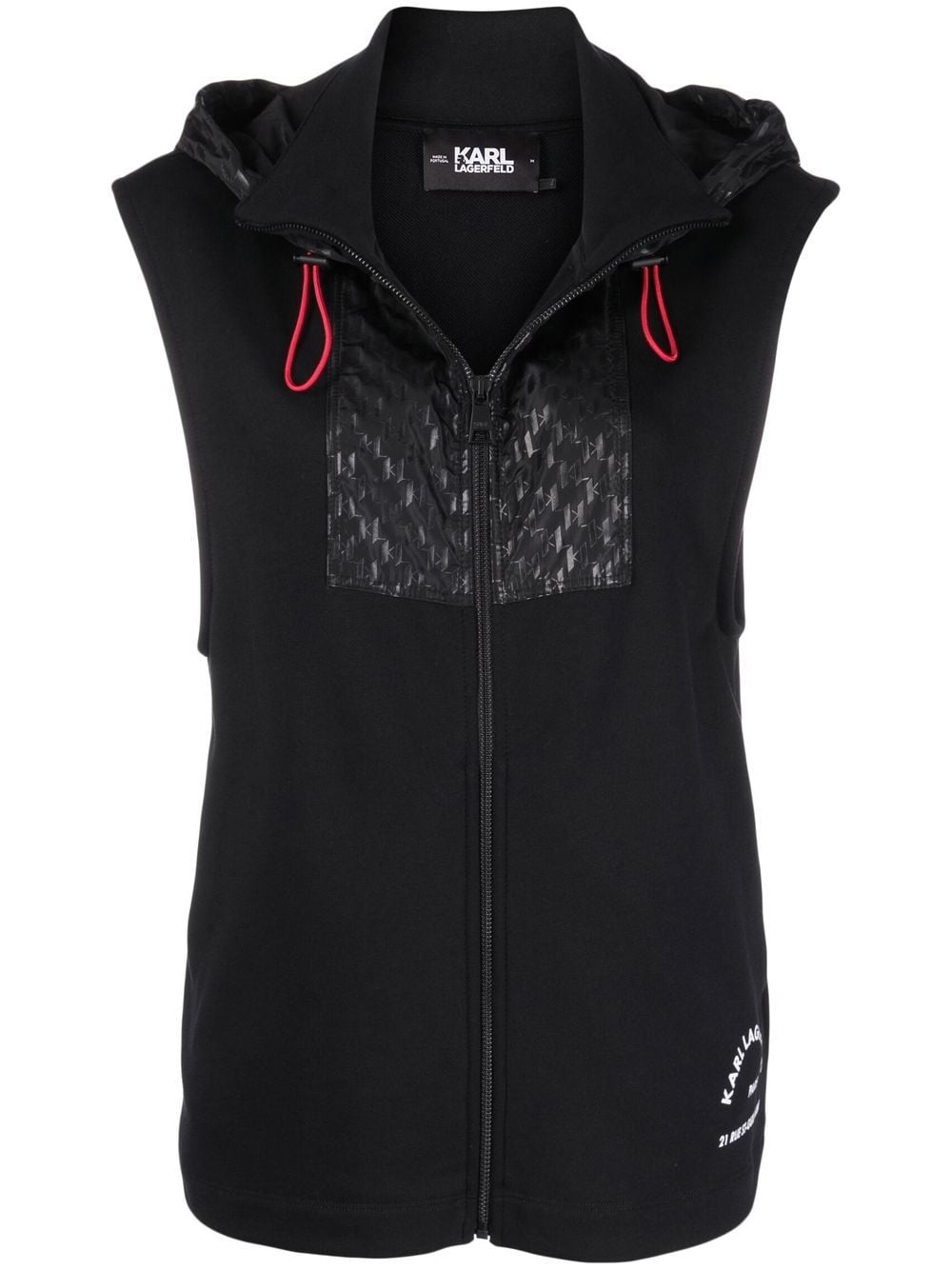 logo panel hooded vest