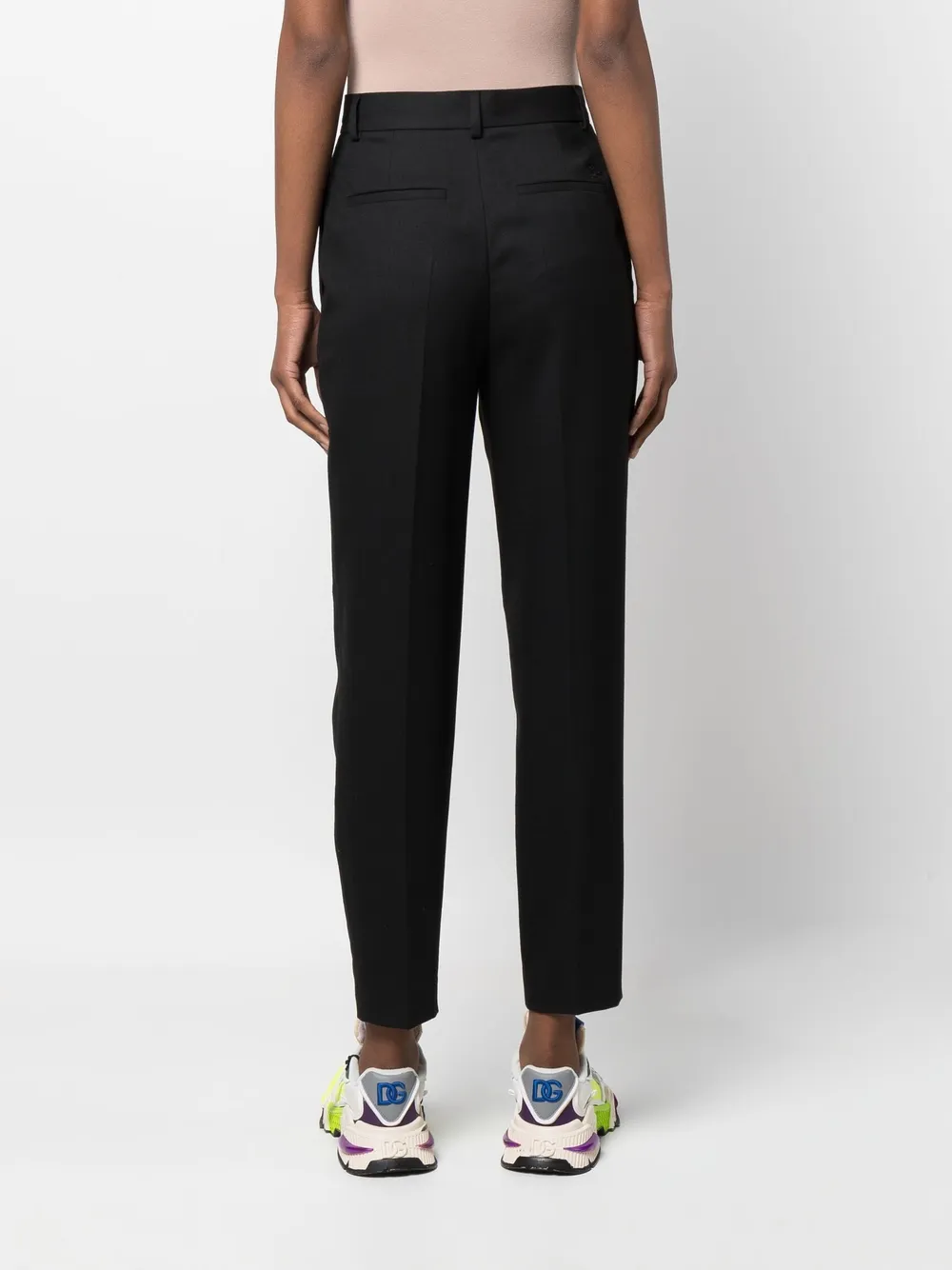Karl Lagerfeld High-rise Cropped Trousers In Black
