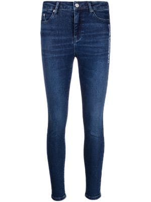Blu Jeans skinny con monogramma Farfetch Donna Abbigliamento Pantaloni e jeans Jeans Jeans skinny 