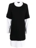 Karl Lagerfeld layered shirt sweatshirt dress - Black