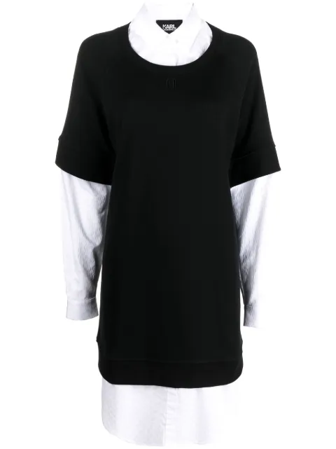 Karl Lagerfeld vestido camisero estilo sudadera a capas